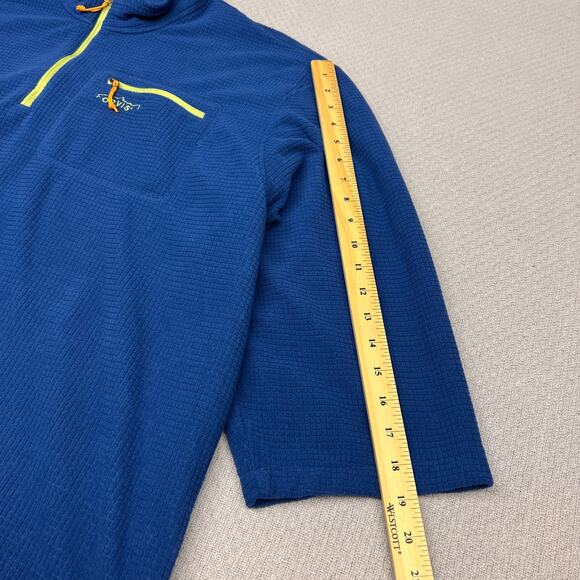 Orvis 1/4 Zip Pullover Mens XXL Blue Trout Bum Fleece Outdoor Fishing Hiking - Picture 7 of 9